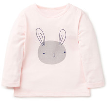 Лонгслів для дівчинки Кролик, рожевий оптом (код товара: 43800)