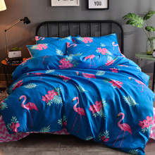 Комплект постельного белья Фламинго и зигзаги (двуспальный-евро) оптом (код товара: 44716)