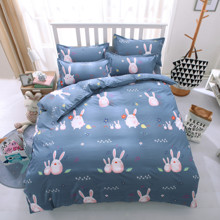 Комплект постельного белья Прекрасные кролики (двуспальный-евро) (код товара: 45030)