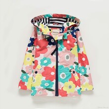 Куртка для дівчинки демісезонна з квітковим принтом Квіти оптом (код товара: 45141)