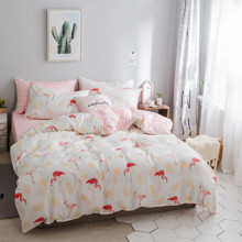 Комплект постельного белья Фламинго и ананас (полуторный) оптом (код товара: 45249)