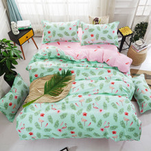 Комплект постельного белья Фламинго в папоротниках (двуспальный-евро) (код товара: 45298)