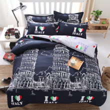 Комплект постельного белья Я люблю Италию (двуспальный-евро) оптом (код товара: 45284)