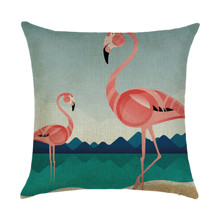 Подушка декоративная Фламинго на озере 45 х 45 см (код товара: 45898)