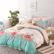 Комплект постельного белья Розовый фламинго (двуспальный-евро) (код товара: 46180)