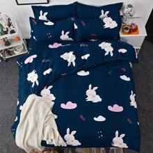Уценка (дефекты)! Комплект постельного белья Сладкий кролик (двуспальный-евро) (код товара: 46241)