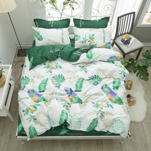 Уценка (дефекты)! Комплект постельного белья Зеленая листва (двуспальный-евро) (код товара: 46550)