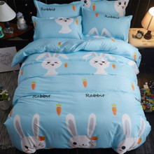 Комплект постельного белья Кролик с морковкой (двуспальный-евро) оптом (код товара: 46610)