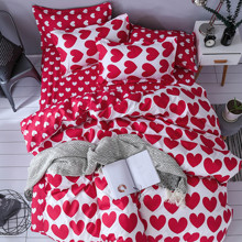 Комплект постільної білизни Червоне серце (двоспальний-євро) (код товара: 47043)