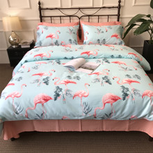Комплект постельного белья Розовые фламинго (двуспальный-евро) (код товара: 47271)