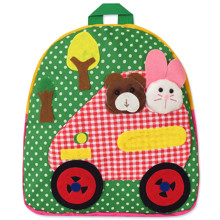 Рюкзак Машина с животными, зеленый оптом (код товара: 47905)