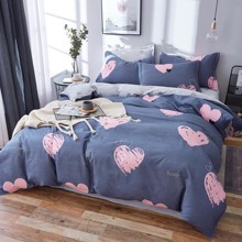 Комплект постельного белья Розовое сердце (двуспальный-евро) оптом (код товара: 48089)