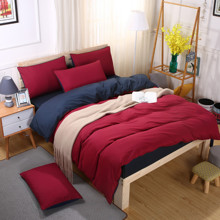 Уценка (дефекты)! Комплект постельного белья Красно - синий (двуспальный-евро) (код товара: 48195)
