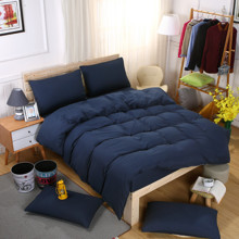 Уценка (дефекты)! Комплект постельного белья Темно - синий (двуспальный-евро) (код товара: 48196)