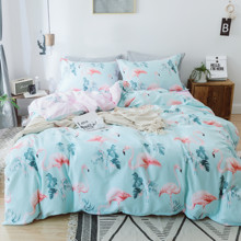 Комплект постельного белья Розовые фламинго (двуспальный-евро) (код товара: 48760)