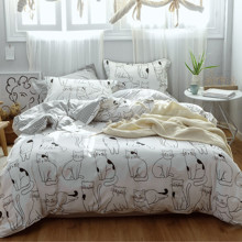 Комплект постельного белья Котики (двуспальный-евро) (код товара: 48857)