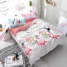 Комплект постельного белья Милый фламинго (двуспальный-евро) оптом (код товара: 48988)