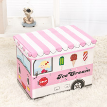 Пуф-ящик для іграшок Рожевий фургон морозивника оптом (код товара: 48994)