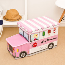 Пуф-ящик для іграшок Рожевий фургон морозивника оптом (код товара: 49002)