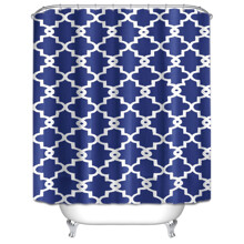 Штора для ванной с геометрическим принтом синяя Ретро 180 х 180 см оптом (код товара: 49378)