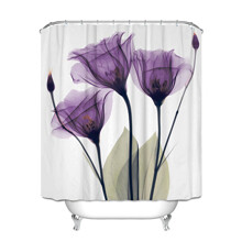 Штора для ванної з квітковим принтом Purple flowers 180 х 180 см (код товара: 49384)