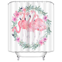 Штора для ванной Большие фламинго 180 х 180 см оптом (код товара: 49522)