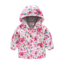 Куртка-ветровка для девочки с цветочным принтом Цветочки оптом (код товара: 51114)