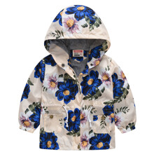 Куртка-вітрівка для дівчинки Сині квіти шипшини оптом (код товара: 51123)