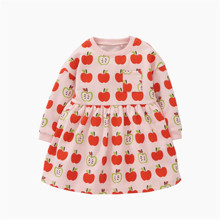 Платье для девочки Яблочный узор, розовый оптом (код товара: 51326)