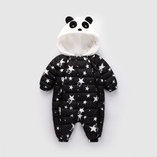 Комбінезон утеплений дитячий Зоряна панда, чорний оптом (код товара: 51891)