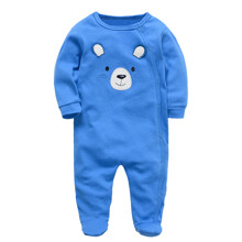 Человечек детский с изображением медведя синий Приветливый мишка оптом (код товара: 52001)