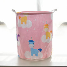 Кошик для іграшок, білизни, зберігання Єдинороги на хмарах, рожевий оптом (код товара: 52297)