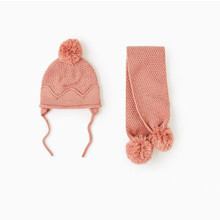 Шапка + шарф для девочки зимняя Блеск оптом (код товара: 52456)