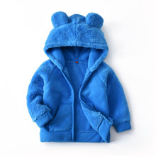 Кофта дитяча флісова утеплена Круглі вушка, синій (код товара: 52510)