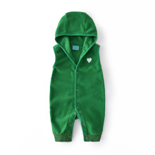 Комбинезон детский флисовый Маленькое сердечко, зеленый оптом (код товара: 52533)