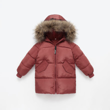 Куртка зимняя для девочки Даллас, коричневый оптом (код товара: 52630)