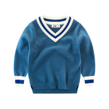 Пуловер для мальчика Синяя полоска, синий (код товара: 52713)