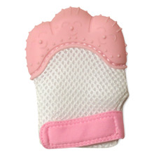 Прорезыватель - перчатка Клетка, розовый оптом (код товара: 52896)