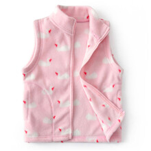 Жилет для девочки флисовый на молнии розовый Лебедь оптом (код товара: 52997)