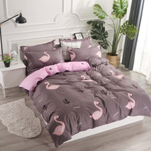 Уценка (дефекты)! Комплект постельного белья Фламинго с простынью на резинке (двуспальный-евро) (код товара: 53069)