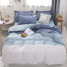 Комплект постельного белья однотонный Синее пространство (двуспальный-евро) (код товара: 53259)