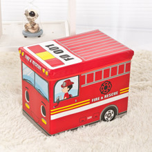 Уценка (дефекты)! Пуф-ящик для игрушек Пожарная машина (код товара: 53397)