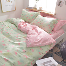 Уценка (дефекты)! Комплект постельного белья Маленькие фламинго (двуспальный-евро) (код товара: 53439)