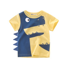 Футболка для мальчика желтая Синий динозавр оптом (код товара: 54394)