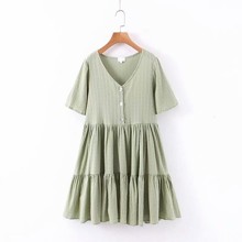 Плаття жіночe на гудзиках Plain green оптом (код товара: 54664)