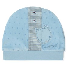 Велюрова шапка для новонародженого хлопчика Caramell оптом (код товара: 5501)