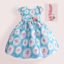 Платье для девочки с повязкой Нежность цветов (код товара: 55055)