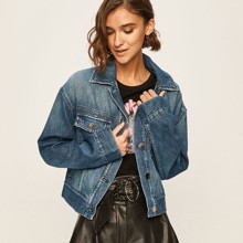 Куртка жіноча джинсова в стилі oversize Liberty оптом (код товара: 55404)