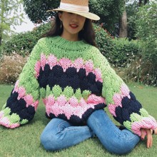 Светр жіночий фактурний oversize Large knitting (код товара: 55470)