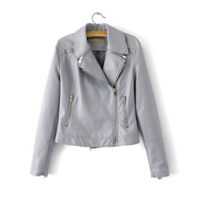 Куртка-косуха женская из искусственной кожи Meteor, серый оптом (код товара: 55540)